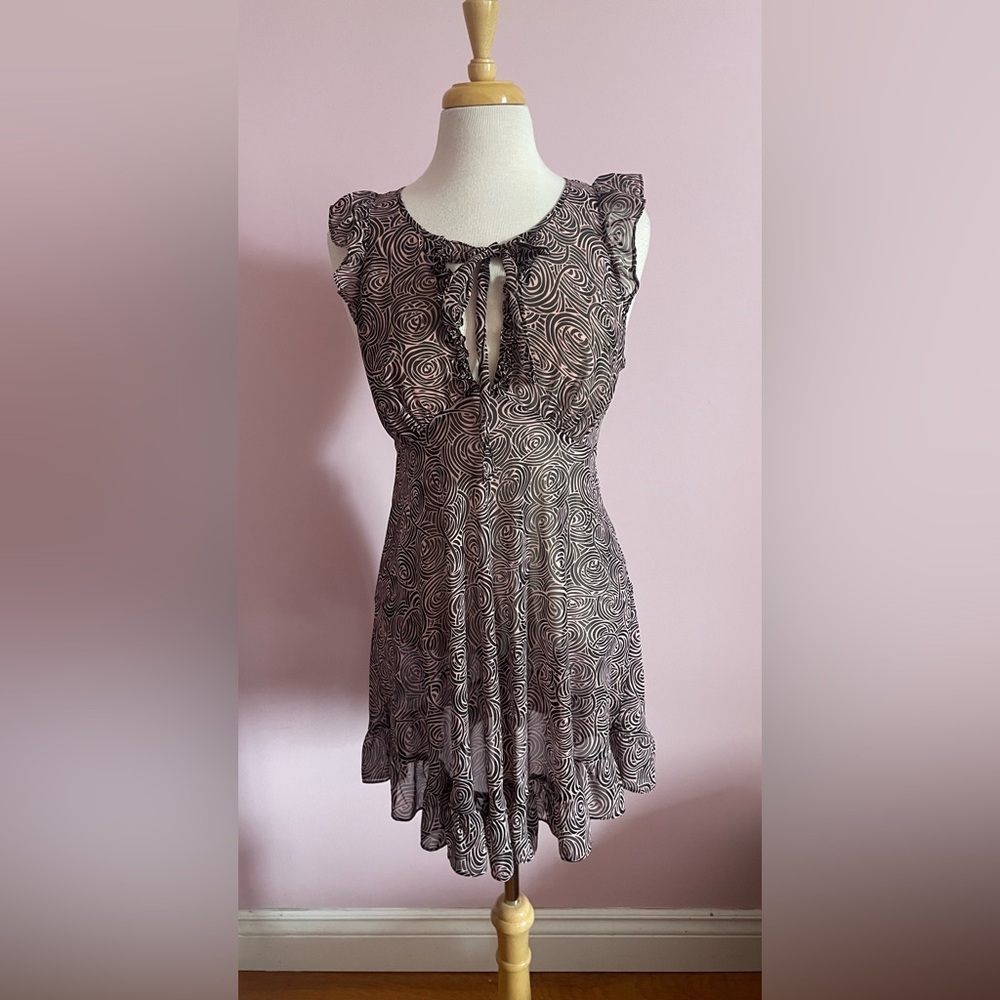Betsey Johnson Black and Pink Swirl Nightie
